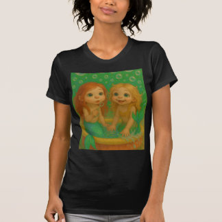 Schattigee grote oog zeemeermin zussen wading pool t-shirt