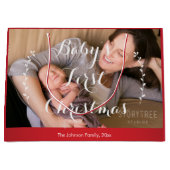 Schattigee grote rode baby's eerste kerstcadeautas groot cadeauzakje (Voorkant)