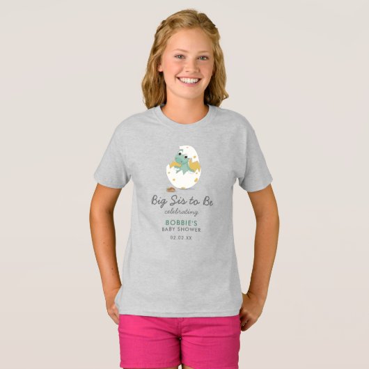 Schattigee Grote Sis-to-Be Aankondiging Baby showe T-shirt (Voorkant volledig)