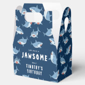 Schattigee grote witte haaien oceaan verjaardagsfe bedankdoosjes (Geopend)