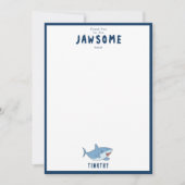 Schattigee grote witte haaien oceaan verjaardagsfe bedankkaart (Voorkant)