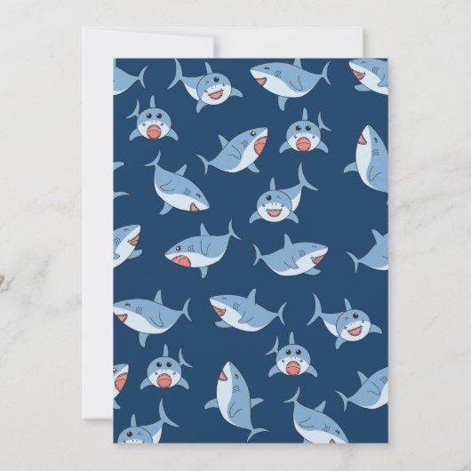 Schattigee grote witte haaien oceaan verjaardagsfe kaart (Achterkant)