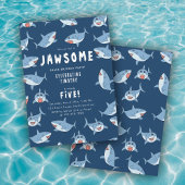 Schattigee grote witte haaien oceaan verjaardagsfe kaart