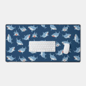 Schattigee grote witte haaien oceaanpatroon bureaumat (Keyboard & Muis)