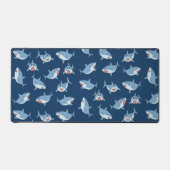 Schattigee grote witte haaien oceaanpatroon bureaumat (Voorkant)