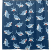 Schattigee grote witte haaien oceaanpatroon douchegordijn (Voorkant)