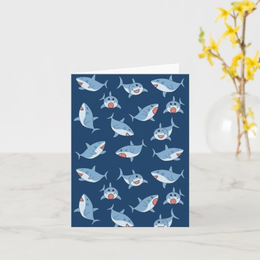 Schattigee grote witte haaien oceaanpatroon kaart (Gele Bloem)
