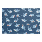 Schattigee grote witte haaien oceaanpatroon kussensloop (Achterkant-Links)