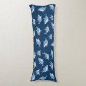 Schattigee grote witte haaien oceaanpatroon lichaamskussen (Voorkant Verticaal)