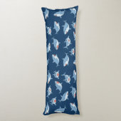 Schattigee grote witte haaien oceaanpatroon lichaamskussen (Achterkant (Verticaal))