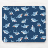 Schattigee grote witte haaien oceaanpatroon muismat (Voorkant)