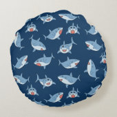Schattigee grote witte haaien oceaanpatroon rond kussen (Achterkant)