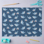 Schattigee grote witte haaien oceaanpatroon tissuepapier (Craft)