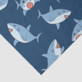 Schattigee grote witte haaien oceaanpatroon tissuepapier (Detail)