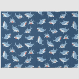 Schattigee grote witte haaien oceaanpatroon tissuepapier
