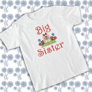 Schattigee grote zus Fluffy White Puppy Dog T-shirt