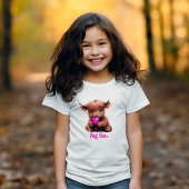 Schattigee grote zus roze Baby Koe T-shirt