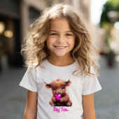 Schattigee grote zus roze Baby Koe T-shirt