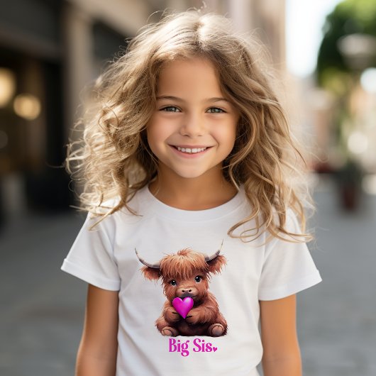 Schattigee grote zus roze Baby Koe T-shirt