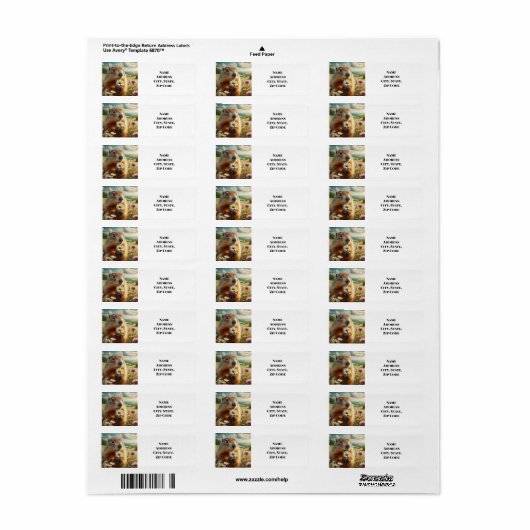 Schattigee Groundhog en Daisy Retouradreslabel Etiket (Full Sheet)