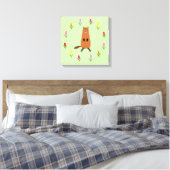 Schattigee Groundhog en Tulip Flowers Canvas Afdruk (Insitu (Slaapkamer))
