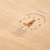 Schattigee Groundhog en Tulip Flowers Custom Acryl Uitnodigingen (Laagn)