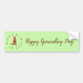 Schattigee Groundhog en Tulip Flowers Custom Bumpersticker (Voorkant)