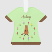 Schattigee Groundhog en Tulip Flowers Custom Name Ornament (achterkant)