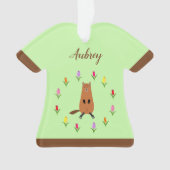 Schattigee Groundhog en Tulip Flowers Custom Name Ornament (voorkant)