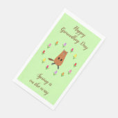 Schattigee Groundhog en Tulip Flowers Custom Servet (Hoek)