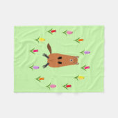 Schattigee Groundhog en Tulip Flowers Fleece Deken (Voorkant (Horizontaal))