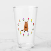 Schattigee Groundhog en Tulip Flowers Glas (Voorkant)