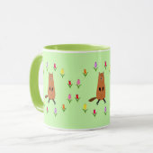 Schattigee Groundhog en Tulip Flowers Mok (Voorkant links)