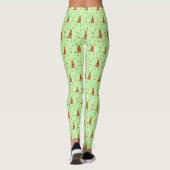 Schattigee Groundhog en Tulip Flowers Patterned Leggings (Achterkant)