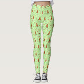 Schattigee Groundhog en Tulip Flowers Patterned Leggings (Voorkant)