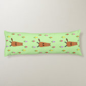 Schattigee Groundhog en Tulip Flowers Patterned Lichaamskussen (Achterkant)
