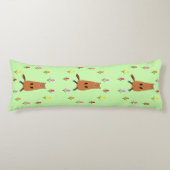 Schattigee Groundhog en Tulip Flowers Patterned Lichaamskussen (Voorkant)