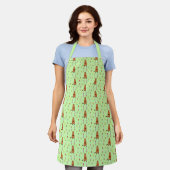 Schattigee Groundhog en Tulip Flowers Patterned Schort (Gedragen)