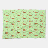 Schattigee Groundhog en Tulip Flowers Patterned Theedoek (Horizontaal)