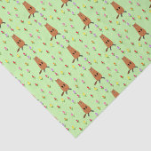 Schattigee Groundhog en Tulip Flowers Patterned Tissuepapier (Detail)