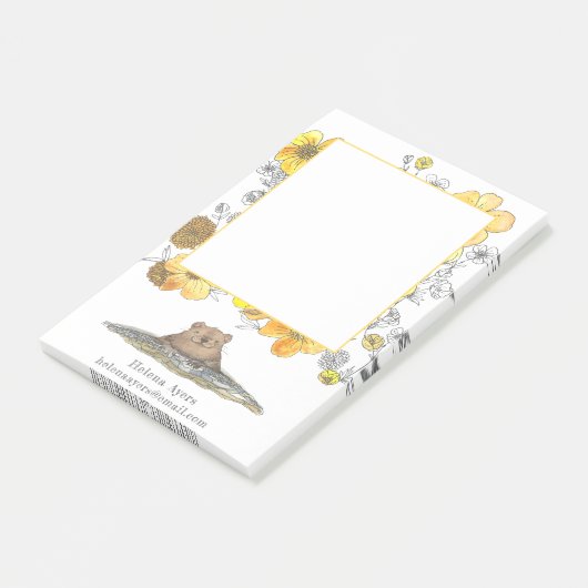 Schattigee Groundhog gepersonaliseerd Post-it® Notes (Schuin)