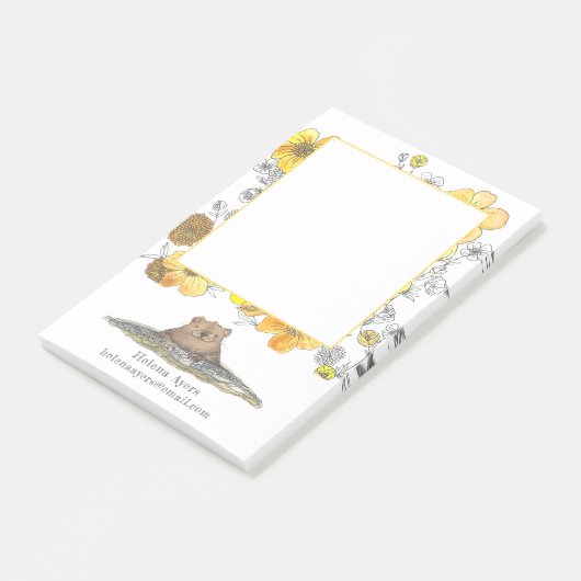 Schattigee Groundhog gepersonaliseerde docent Post-it® Notes (Schuin)
