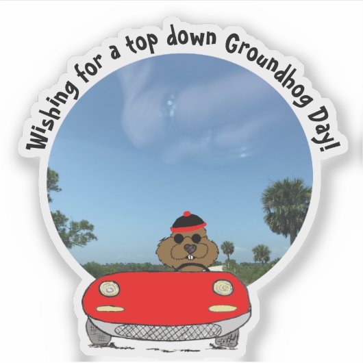 Schattigee Groundhog in Convertible Sticker (Voorkant)