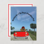 Schattigee Groundhog in Red Convertible Feestdagenkaart (Voorkant / Achterkant)