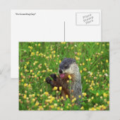 Schattigee Groundhog met Flower Briefkaart (Voorkant / Achterkant)