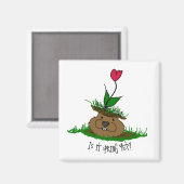 Schattigee Groundhog Op zoek naar de lente Magneet (Voorkant / Achterkant)