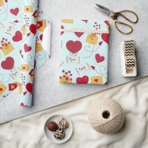 Schattigee Grungy Valentijn Airmail Love Letter Cadeaupapier
