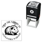 Schattigee Guinea Pig Cavy Library Boeknaam Zelfinktende Stempel (In situ)