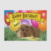 Schattigee Guinea Pig Foto Kinderen Verjaardagsbal Tissuepapier (Voorkant)