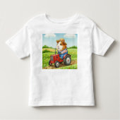 Schattigee Guinese varkenshouder op tractor in vel Kinder Shirts (Voorkant)